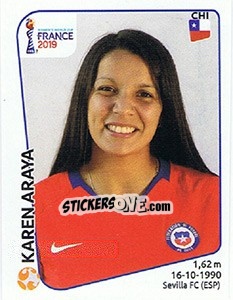 Sticker Karen Araya - FIFA Women's World Cup France 2019 - Panini