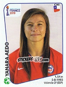 Figurina Yanara Aedo - FIFA Women's World Cup France 2019 - Panini