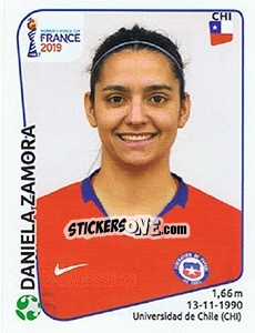 Sticker Daniela Zamora - FIFA Women's World Cup France 2019 - Panini