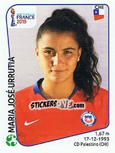 Figurina Maria José Urrutia - FIFA Women's World Cup France 2019 - Panini