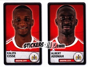 Sticker Kalifa Cisse / albert Adomah - NPower Championship 2010-2011 - Panini