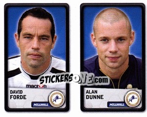 Sticker David Forde / Alan Dunne - NPower Championship 2010-2011 n. 217 - Panini