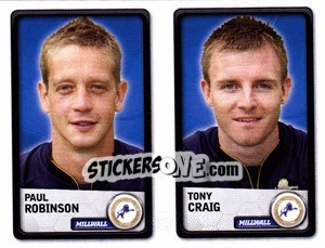 Sticker Paul Robinson / Tony Craig - NPower Championship 2010-2011 - Panini