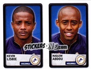 Sticker Kevin Lisbie / Nadjim Abdou - NPower Championship 2010-2011 n. 226 - Panini