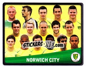 Sticker Norwich City Team - NPower Championship 2010-2011 - Panini