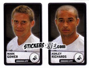 Sticker Mark Gower / Ashley Richards - NPower Championship 2010-2011 - Panini