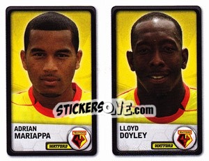 Sticker Adrian Mariappa / Lloyd Doyley - NPower Championship 2010-2011 n. 377 - Panini