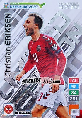 Sticker Christian Eriksen - Road to UEFA Euro 2020. Adrenalyn XL n. LE-CER - Panini