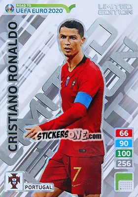 Figurina Cristiano Ronaldo - Road to UEFA Euro 2020. Adrenalyn XL - Panini