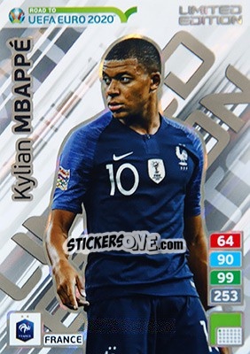 Sticker Kylian Mbappé - Road to UEFA Euro 2020. Adrenalyn XL n. LE-KMB - Panini