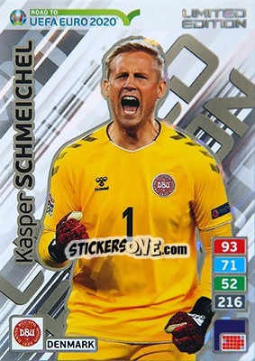 Sticker Kasper Schmeichel - Road to UEFA Euro 2020. Adrenalyn XL - Panini