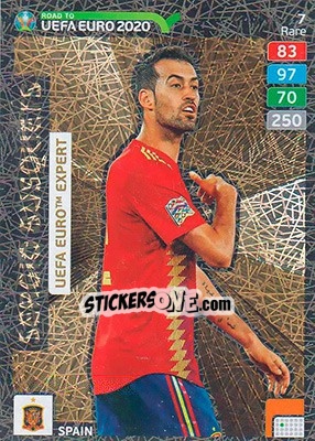 Sticker Sergio Busquets - Road to UEFA Euro 2020. Adrenalyn XL n. 7 - Panini