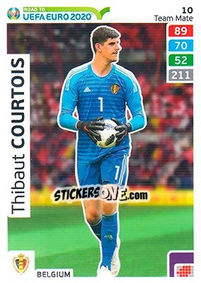 Sticker Thibaut Courtois - Road to UEFA Euro 2020. Adrenalyn XL n. 10 - Panini