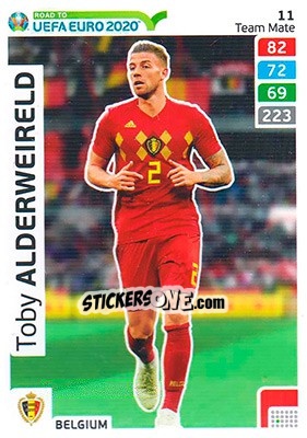 Sticker Toby Alderweireld - Road to UEFA Euro 2020. Adrenalyn XL n. 11 - Panini