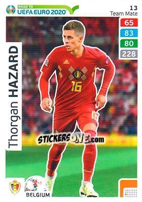 Sticker Thorgan Hazard - Road to UEFA Euro 2020. Adrenalyn XL n. 13 - Panini