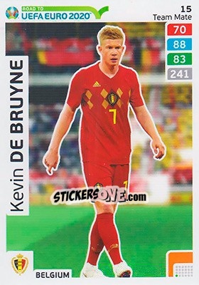 Sticker Kevin De Bruyne - Road to UEFA Euro 2020. Adrenalyn XL n. 15 - Panini