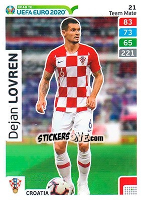 Sticker Dejan Lovren - Road to UEFA Euro 2020. Adrenalyn XL n. 21 - Panini
