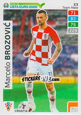 Sticker Marcelo Brozovic - Road to UEFA Euro 2020. Adrenalyn XL n. 23 - Panini