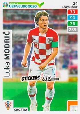 Sticker Luka Modric - Road to UEFA Euro 2020. Adrenalyn XL n. 24 - Panini