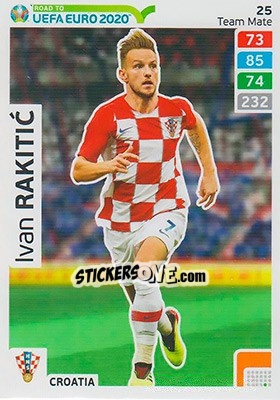 Sticker Ivan Rakitic - Road to UEFA Euro 2020. Adrenalyn XL n. 25 - Panini