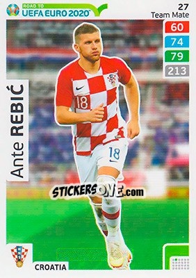 Sticker Ante Rebic - Road to UEFA Euro 2020. Adrenalyn XL n. 27 - Panini
