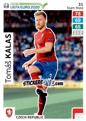 Sticker Tomáš Kalas - Road to UEFA Euro 2020. Adrenalyn XL n. 31 - Panini