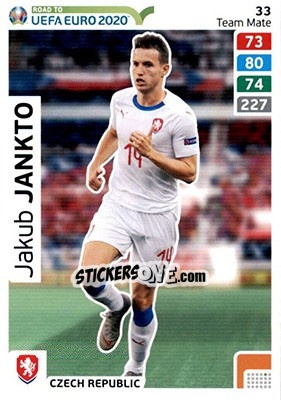 Sticker Jakub Jankto - Road to UEFA Euro 2020. Adrenalyn XL n. 33 - Panini