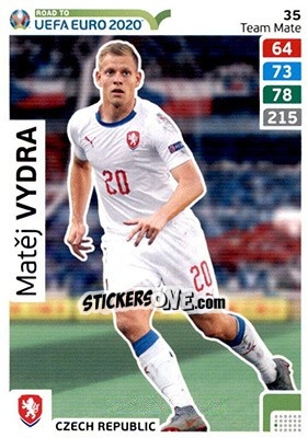 Sticker Matěj Vydra - Road to UEFA Euro 2020. Adrenalyn XL n. 35 - Panini