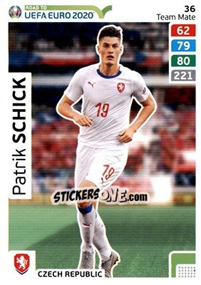 Sticker Patrik Schick - Road to UEFA Euro 2020. Adrenalyn XL n. 36 - Panini