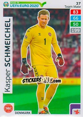 Sticker Kasper Schmeichel - Road to UEFA Euro 2020. Adrenalyn XL n. 37 - Panini