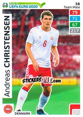Sticker Andreas Christensen - Road to UEFA Euro 2020. Adrenalyn XL n. 38 - Panini