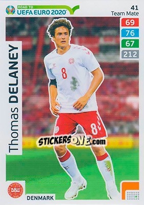 Sticker Thomas Delaney - Road to UEFA Euro 2020. Adrenalyn XL n. 41 - Panini