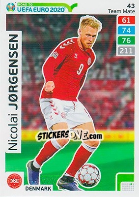 Sticker Nicolai Jørgensen - Road to UEFA Euro 2020. Adrenalyn XL - Panini