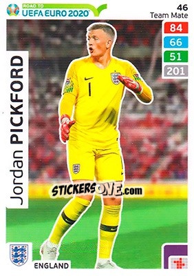 Sticker Jordan Pickford - Road to UEFA Euro 2020. Adrenalyn XL n. 46 - Panini