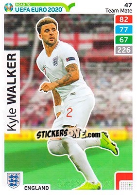 Sticker Kyle Walker - Road to UEFA Euro 2020. Adrenalyn XL n. 47 - Panini