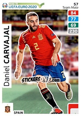 Sticker Daniel Carvajal - Road to UEFA Euro 2020. Adrenalyn XL n. 57 - Panini