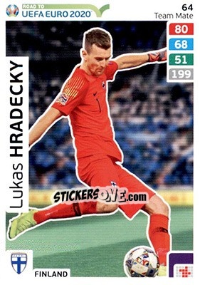 Sticker Lukas Hradecky - Road to UEFA Euro 2020. Adrenalyn XL n. 64 - Panini