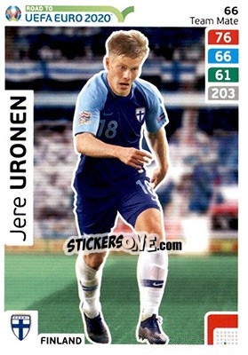 Sticker Jere Uronen - Road to UEFA Euro 2020. Adrenalyn XL n. 66 - Panini
