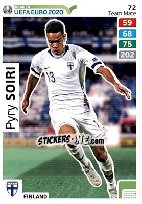 Sticker Pyry Soiri - Road to UEFA Euro 2020. Adrenalyn XL n. 72 - Panini