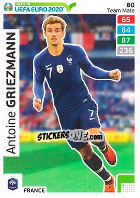 Sticker Antoine Griezmann - Road to UEFA Euro 2020. Adrenalyn XL n. 80 - Panini