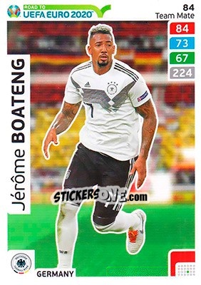 Sticker Jérôme Boateng - Road to UEFA Euro 2020. Adrenalyn XL n. 84 - Panini