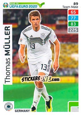 Sticker Thomas Müller - Road to UEFA Euro 2020. Adrenalyn XL n. 89 - Panini