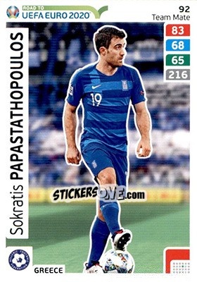 Sticker Sokratis Papastathopoulos - Road to UEFA Euro 2020. Adrenalyn XL n. 92 - Panini
