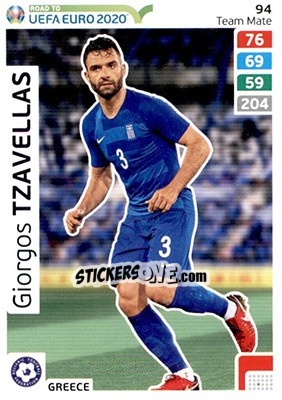 Sticker Giorgos Tzavellas - Road to UEFA Euro 2020. Adrenalyn XL - Panini