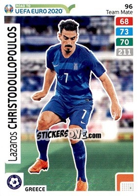 Sticker Lazaros Christodoulopoulos - Road to UEFA Euro 2020. Adrenalyn XL n. 96 - Panini