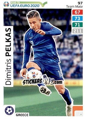 Sticker Dimitris Pelkas - Road to UEFA Euro 2020. Adrenalyn XL n. 97 - Panini