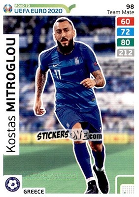Sticker Kostas Mitroglou - Road to UEFA Euro 2020. Adrenalyn XL n. 98 - Panini