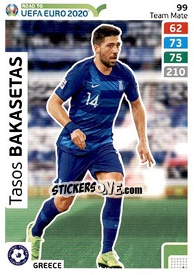 Sticker Tasos Bakasetas - Road to UEFA Euro 2020. Adrenalyn XL n. 99 - Panini