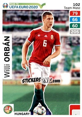 Sticker Willi Orbán - Road to UEFA Euro 2020. Adrenalyn XL n. 102 - Panini