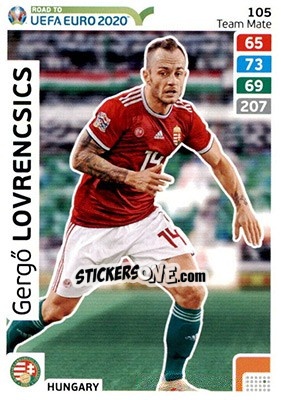 Sticker Gergő Lovrencsics - Road to UEFA Euro 2020. Adrenalyn XL n. 105 - Panini